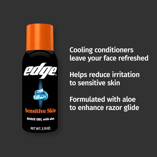 Edge Shaving Gel for Men, Sensitive Skin with Aloe, (12 Pack) - Shave Gel For Men That Moisturizes, Protects and Soothes To Help Reduce Skin Irritation