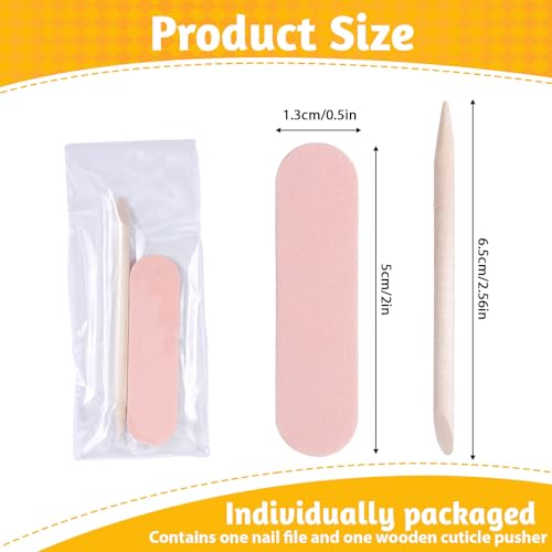 20PCS Mini Nail Files & Cuticle Pushers for Manicure & Pedicure