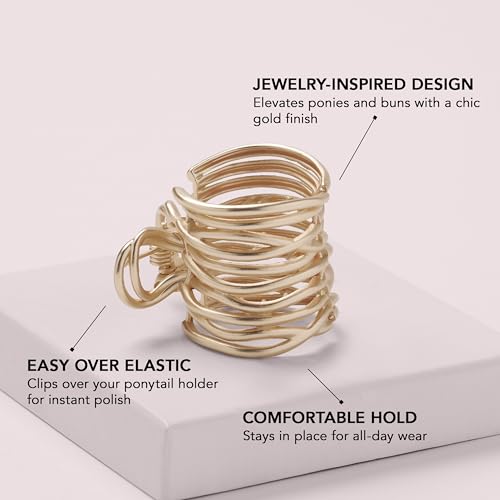Gold Ponytail Cuff Clip - Elegant Hair Accessory for Women