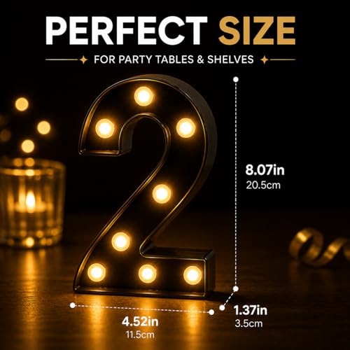 2026 LED Marquee Night Light Sign - Battery Operated Decorative Number for Parties & Celebrations