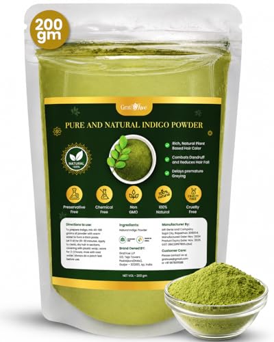 Organic Indigo Powder for Hair Black - Natural Hair Color & Nourishment - 200g