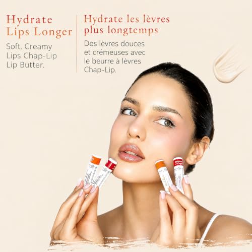 Chap-Lip Original Lip Balm 24 Pack - Hydrating Fruit Flavors with Coconut & Cocoa Butter