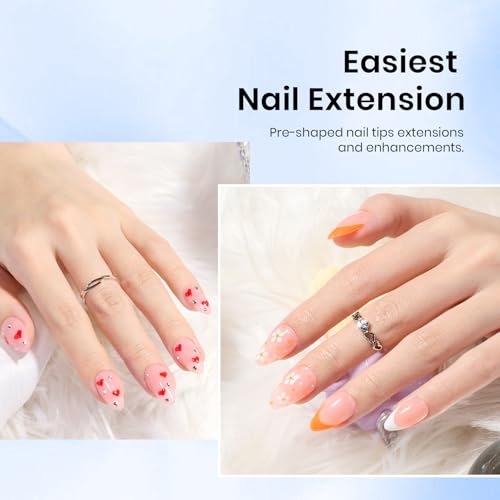 Beetles Gel Nail Kit with 504 Almond Tips & UV Lamp