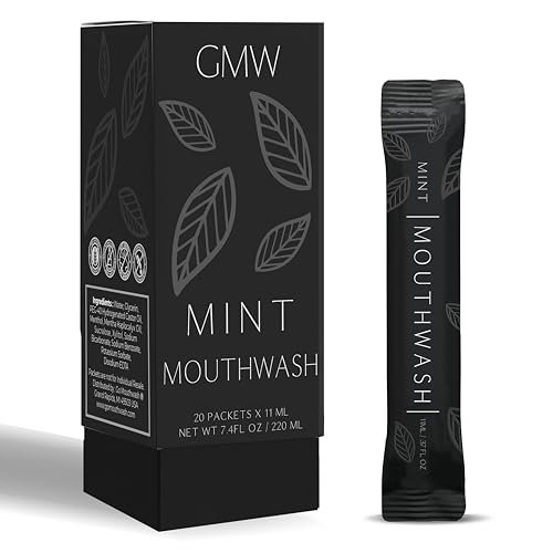 Go Mouthwash Matte Black Travel Mouthwash Packets – 20 Count, Fresh Breath