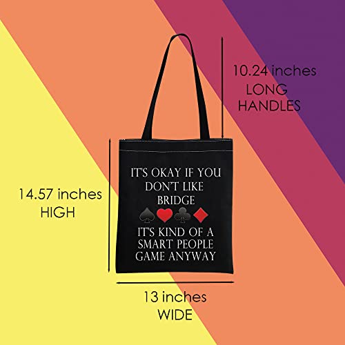 Black Bridge Canvas Tote Bag for Card Game Lovers - MNIGIU