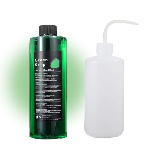 TONBAO Green Tattoo Soap Cleaner Kit 8.5oz (8.5 oz bottle included) – Ultra-Concentrated, 1:9 Dilution
