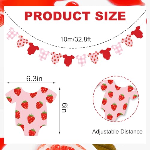 Strawberry Baby Shower Banner | DIY Paper Garland for Parties