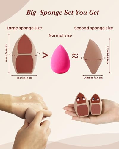 Unfovi Honeycomb Film Makeup Sponges - 2 Pcs for Flawless Foundation