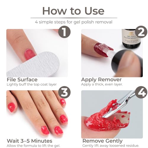 WAYI 2PCS Gel Nail Polish Remover Kit with Tools - No Foil Needed, Fast & Gentle