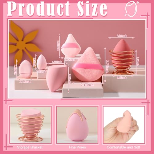 17PCS Makeup Sponge Set with Holder - Beauty Sponges & Puffs