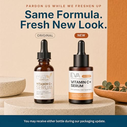 Eva Naturals Vitamin C Serum with Retinol & Niacinamide - 1 oz, Brightening & Anti-Aging