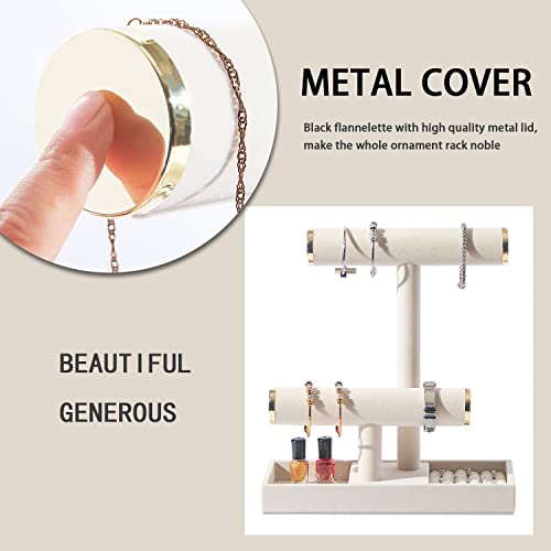 ByKen 2-Tier Jewelry Organizer Stand with Velvet Tray