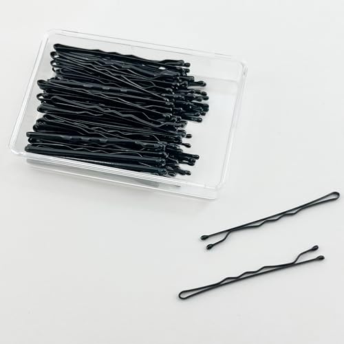 Amazon Basics Black Bobby Pins - 72 Count Travel Case