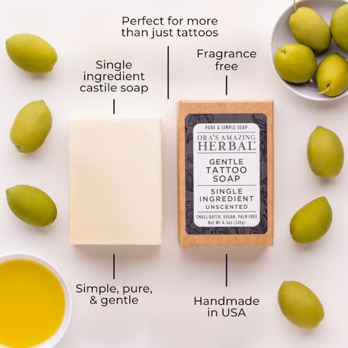 Unscented Tattoo Soap for Sensitive Skin Made in USA – Gentle, Natural Cleansing