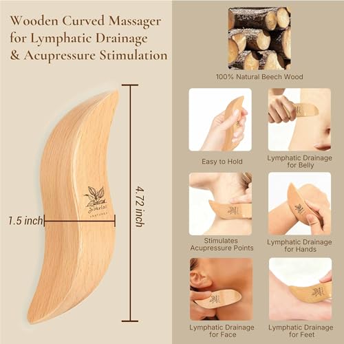 3-in-1 Dry Body Brush Set with Natural Sisal & Wooden Massage Tools