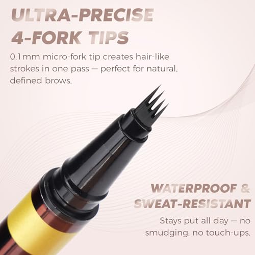 Eyebrow Pencil Set - 2PCS Waterproof Microblading Pens with Brushes