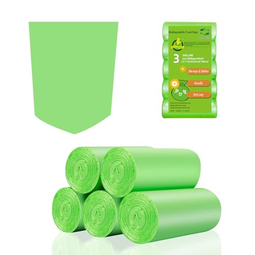 Inwaysin 3 Gallon Biodegradable Trash Bags - Strong & Unscented, 100 Count