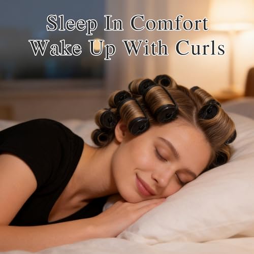 34 PCS Heatless Satin Foam Hair Rollers Set with Duck Teeth Clips