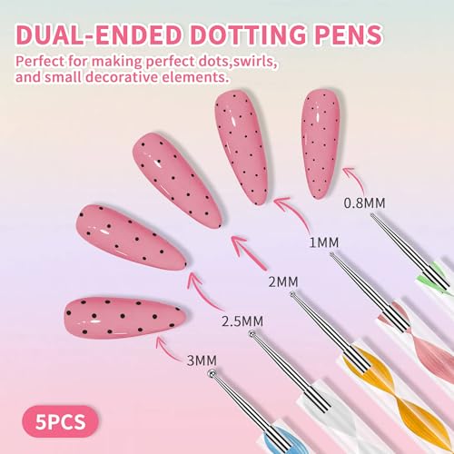 15-Piece Nail Art Tools Set with Press-On Nail Stand & Brushes