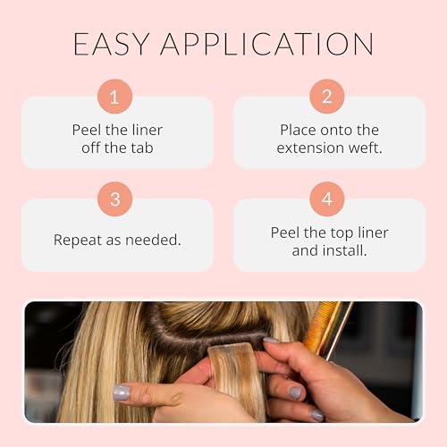 Beautify No-Shine Hair Extension Tape Tabs - 120 Double-Sided Adhesive for Secure Bonding