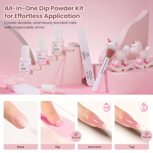 Beetles Dip Powder Nail Kit - 6 Elegant Colors, 10g Each, No Curing Needed, Long-Lasting & Chip Resistant