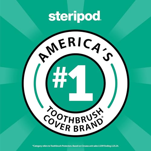 Steripod Clip-On Toothbrush Protector - 4 Pack, Fresh & Clean