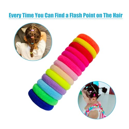 210 PCS Baby Hair Ties - 200 Small & 10 Large Soft Elastic Bands