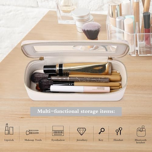 Pinkmik Slim Clear Makeup Brush Bag - Waterproof Travel Cosmetic Case