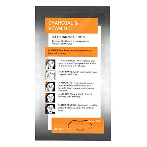 Global Beauty Care Charcoal & Vitamin C Nose Strips - Deep Cleansing Pore Patches, 18 Count (Variation: Charcoal-Vit C -2)