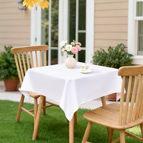 NEWISHER Heavy Duty Polyester Square Tablecloth 42"x42" - Reusable, Washable for Dining & Events