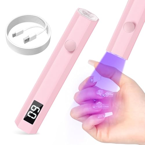 mlogiroa Handheld UV Nail Light - 3W Portable LED Lamp with Timer