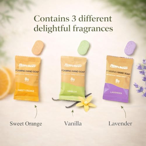 Flowcheer Foaming Hand Soap Refill Tablets Variety Pack - Vanilla, Orange, Lavender