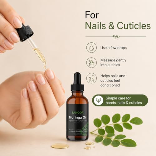 SANOOR Moringa Oil - Lightweight Multi-Use Beauty Oil for Face, Hair & Body, 60ml