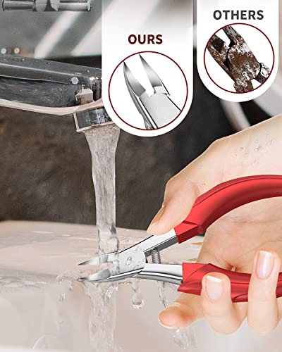 WONSIM Ingrown Toenail Clippers Set - 4Pcs Heavy Duty Stainless Steel Nail Tools for Seniors & Thick Toenails