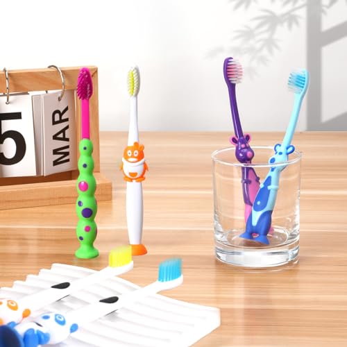 Newday 16 Pack Kids Animal Toothbrushes with Suction Cups