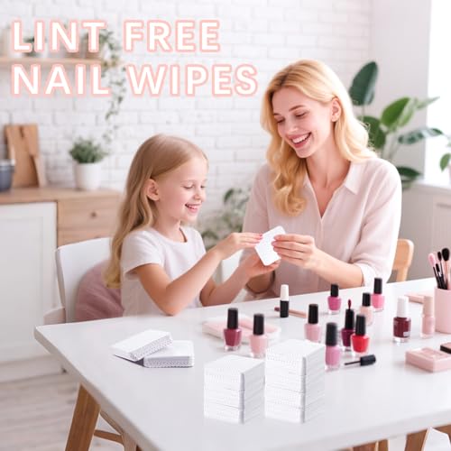Lipetol 1500 Pcs White Lint-Free Nail Wipes for Gel Nails & Nail Art – Non-Lint Polish Remover Pads