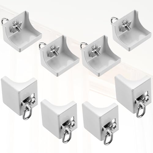 Zonon 4 Pcs White Ceiling Curtain Track End Caps - Quiet Drapery Stops