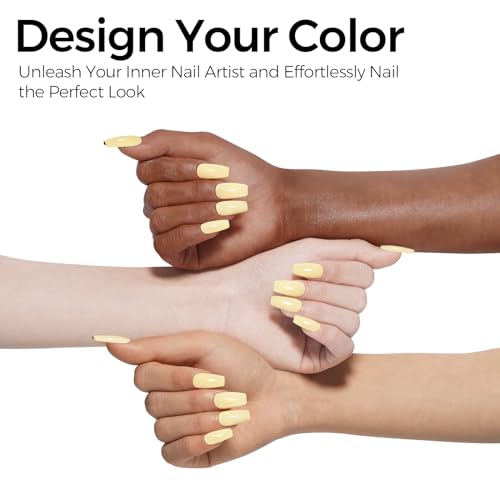 TOMICCA Yellow Gel Nail Polish 15ml - Vibrant Pastel Color for Spring