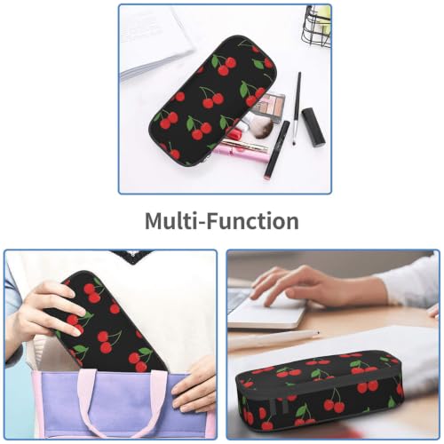 Gkyygk Red Cherry Large Capacity Makeup & Toiletry Bag - Standard Size