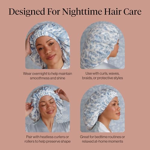 Kitsch x Bridgerton Satin Bonnet for Sleeping - Garden Toile | Hair Care