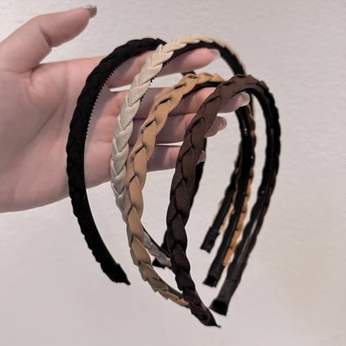 Lvyeer Braided Headband - Non Slip Women’s Hair Band (Set of 4)
