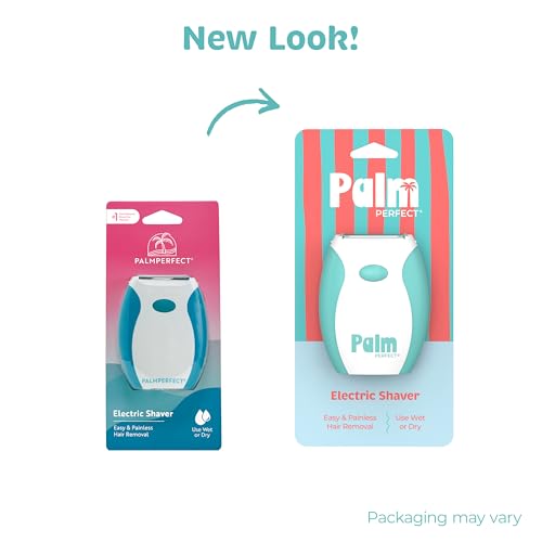 PalmPerfect Electric Shaver for Women ? Bi-Directional Triple Blade Razor for Legs, Underarms & Bikini Line ? Wet/Dry Portable Shaver with Non-Slip Rubber Grip ? Battery Powered