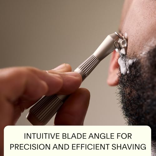 Leaf Shave | Leaf Twig Razor Set, Includes Twig Razor, Matching Stand, 50-Pack Single-Edge Blade Refills, and Blade Bank - Black