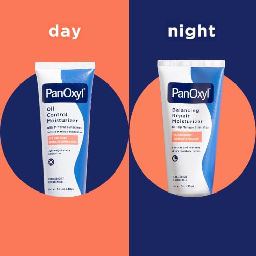 PanOxyl PM Balancing Repair Moisturizer with Niacinamide & Ceramides - 3 oz Night Face Hydrator for Acne & Dry Skin - Pack of 1