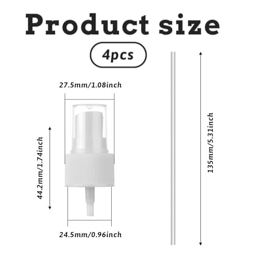 Salbsever 4-Pack Spray Bottle Nozzle Tops for Essential Oils