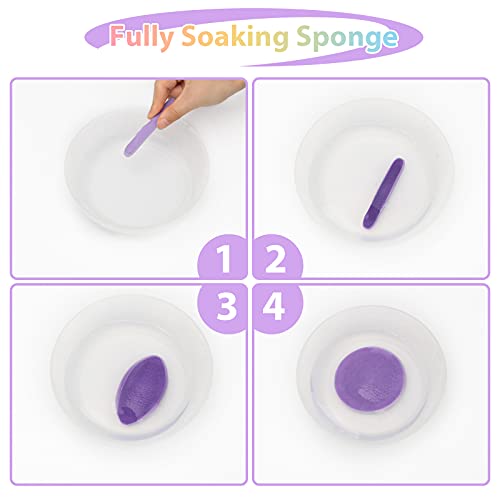 Coldairsoap 120Pcs Compressed Reusable Facial Sponges for Cleansing & Exfoliating - Pink, Yellow, Blue, Purple