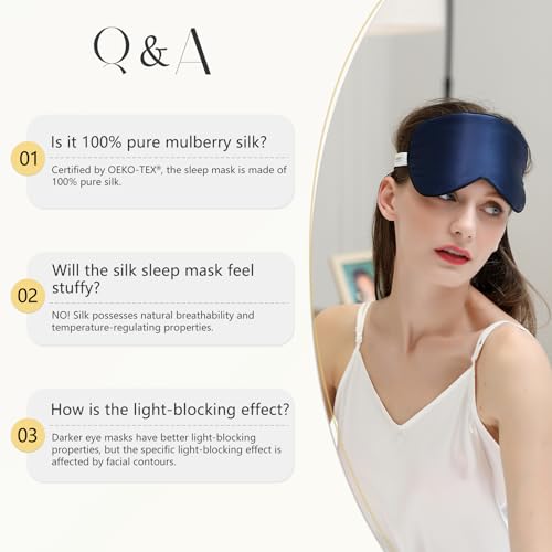 ZIMASILK Adjustable 100% Mulberry Silk Eye Mask for Sleep