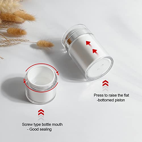 Mluchee Airless Pump Jar, 1.7 Oz Refillable Lotion Dispenser - 2 Pack