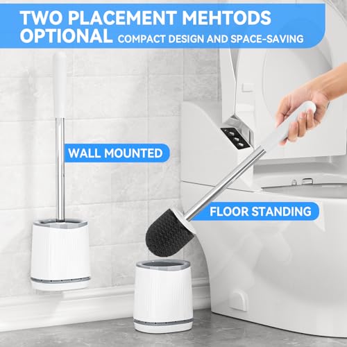 TRENTI Toilet Brush and Holder Set - Compact Wall-Mounted Design