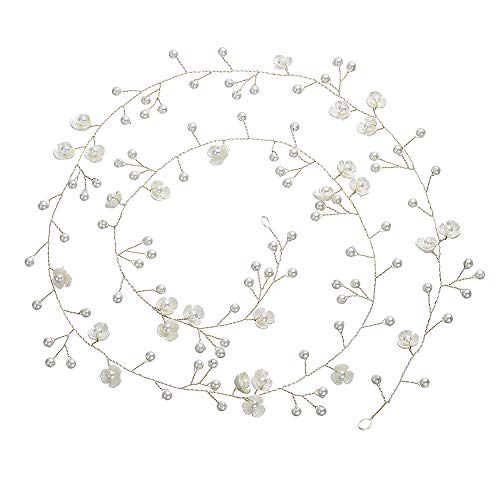 39'' Silver Bridal Hair Vine - Pearl Headband for Brides & Bridesmaids